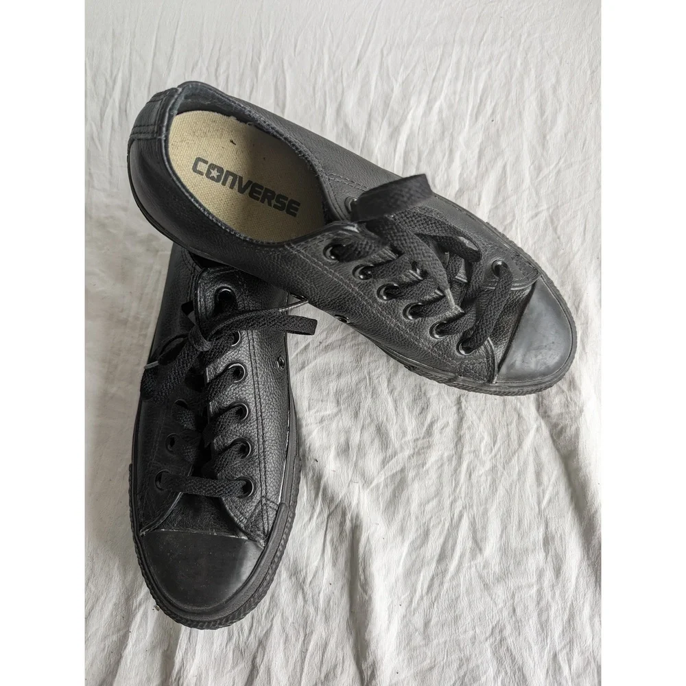Converse All Star All Black Leather Sneakers
